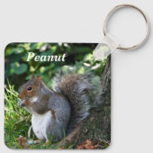 灰色パーソナライズされたリス キーホルダー (裏面)