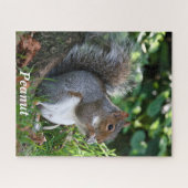 灰色パーソナライズされたリス ジグソーパズル (横)