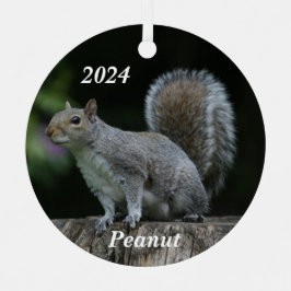 灰色パーソナライズされたリス メタルオーナメント