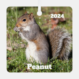 灰色パーソナライズされたリス メタルオーナメント