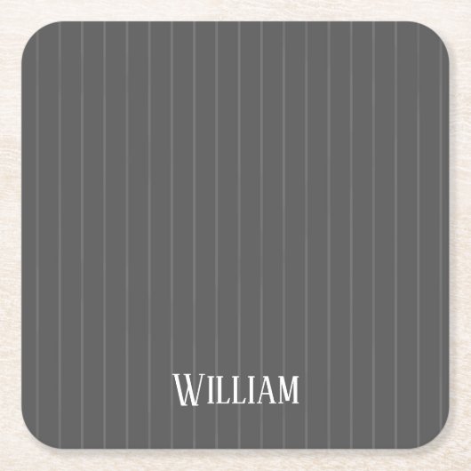 灰色パーソナライズされた梅毒 スクエアペーパーコースター (正面)