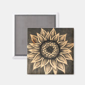 灰色ヒマワリ磁石 マグネット (正面/裏面)