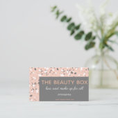 灰色ピンクのテラゾ級のはっきりしたフォント 名刺 (スタンド正面)