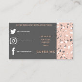 灰色ピンクのテラゾ級のはっきりしたフォント 名刺 (裏面)