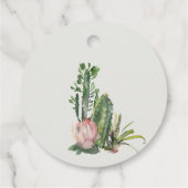 灰色ピンクのフローラのサボテンの結婚葉 フェイバータグ (裏面)