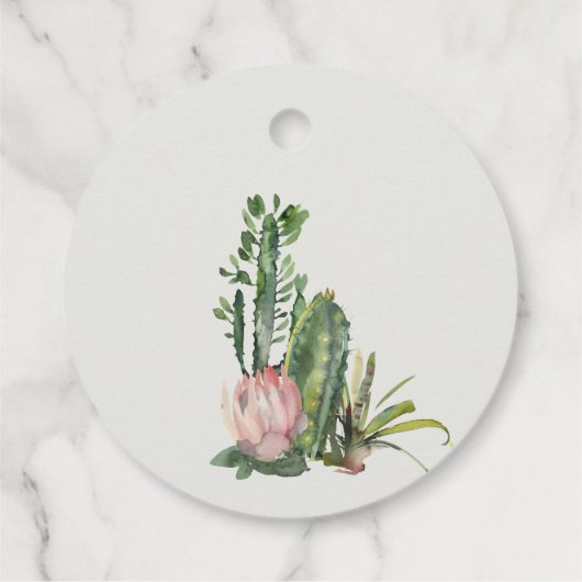 灰色ピンクのフローラのサボテンの結婚葉 フェイバータグ (裏面)