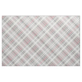 灰色ピンクの白い斜めの格子縞 ファブリック (ヤード)