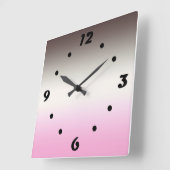 灰色ピンクグラデーション色 スクエア壁時計 (傾斜)