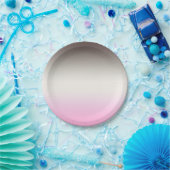 灰色ピンクグラデーション色 ペーパープレート (パーティー)