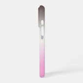 灰色ピンクグラデーション色 iPhoneケース (左側面)