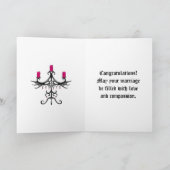 灰色ファンシーの新しい灰色のピンクのゴシック様式のカンデラ結婚ラ カード (内部)