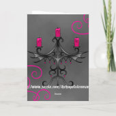 灰色ファンシーの誕生日にピンク色のゴシック様式のカンデラ カード (裏面)