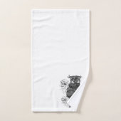 灰色フクロウ白い蘭 バスタオルセット (ハンドタオル)