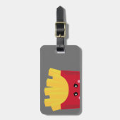 灰色フランスののかわいいフライ ラゲッジタグ (正面縦)