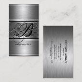 灰色ブラシ仕上げアルミニウム金属ルックカスタマイズス 名刺 (正面/裏面)