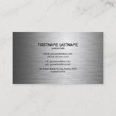 灰色ブラシ仕上げアルミニウム金属ルックカスタマイズス 名刺 (裏面)