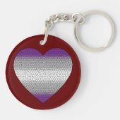 灰色プライド旗ステンドグラスハート キーホルダー (裏面)