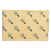 灰色ヘラスケッチ模様茶色 枕カバー (裏面)