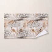 灰色ベージュのトロピカルパターン。 バスタオルセット (ハンドタオル)