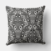灰色ペイズリー枕 クッション (裏面)