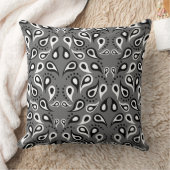 灰色ペイズリー枕 クッション (ブランケット)