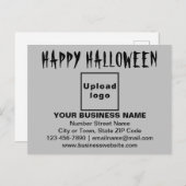 灰色ポストカードでのビジネスのハロウィーンの挨拶 ポストカード (正面/裏面)