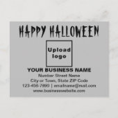 灰色ポストカードでのビジネスのハロウィーンの挨拶 ポストカード (正面)