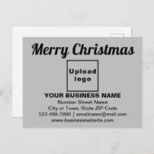 灰色ポストカードにビジネスのクリスマスグリーティング ポストカード (正面/裏面)
