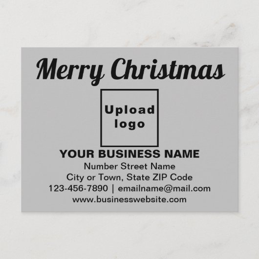 灰色ポストカードにビジネスのクリスマスグリーティング ポストカード (正面)