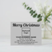 灰色ポストカードにビジネスのクリスマスグリーティング ポストカード (スタンド正面)