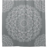 灰色マンダラシャワーカーテン シャワーカーテン (正面)