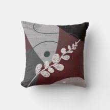 灰色モダンと茶色の葉抽象芸術の土色