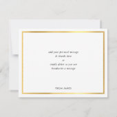 灰色モダンのクール金ゴールド書 サンキューカード (裏面)