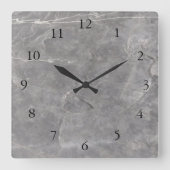 灰色モダンのホワイトストーンのロックの壁時計 スクエア壁時計 (正面)