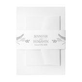 灰色モダンの葉招待状用帯 招待状ベリーバンド (正面例)