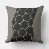 灰色モダンの黒い折れ模様 クッション (正面)
