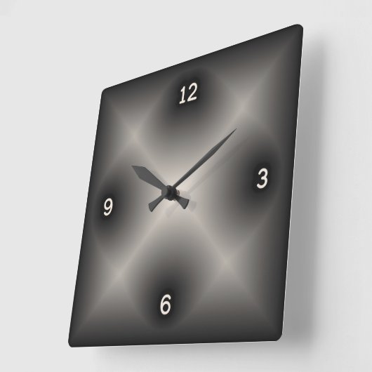 灰色モダンの スクエア壁時計 (傾斜)