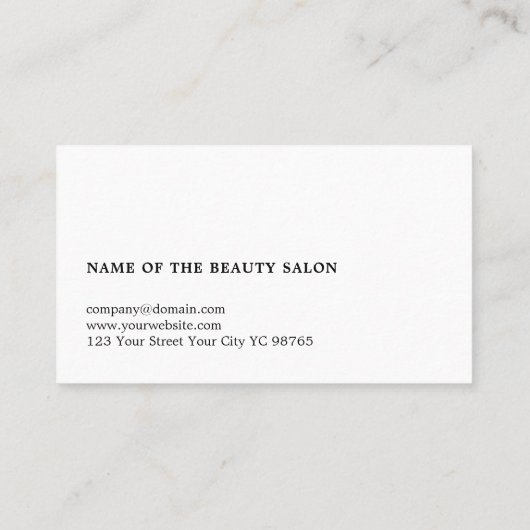 灰色モダンカッコいいの木製の白いシザーヘアスタイリスト 名刺 (裏面)