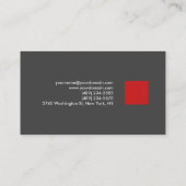 灰色モダンユニークスタイリッシュ赤 名刺 (裏面)