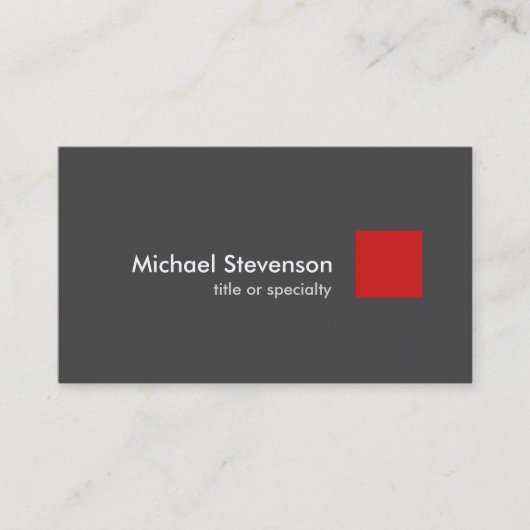 灰色モダンユニークスタイリッシュ赤 名刺 (正面)