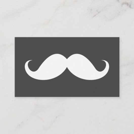 灰色モダン口ひげプロフェッショナル名刺 名刺 (正面)