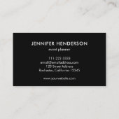 灰色モダン大理石ブラックシルバープロフェッショナルスクアール 名刺 (裏面)