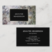 灰色モダン大理石ブラックシルバープロフェッショナルスクアール 名刺 (正面/裏面)