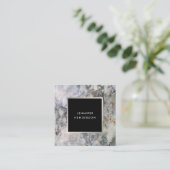 灰色モダン大理石ブラックシルバープロフェッショナル スクエア名刺 (スタンド正面)