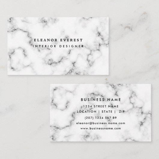 灰色モダン大理石プロフェッショナル 名刺 (正面/裏面)