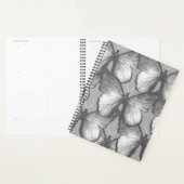 灰色モダン層模様水彩蝶 プランナー手帳 (ディスプレー)