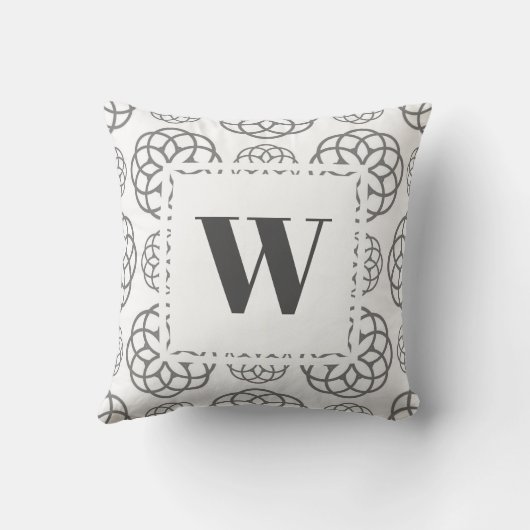 灰色モダン幾何学模様 クッション (裏面)