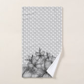 灰色ユリの点検は縞で飾ります バスタオルセット (ハンドタオル)