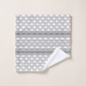 灰色ユリの点検は縞で飾ります バスタオルセット (ウォッシュタオル)