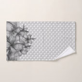 灰色ユリの点検は縞で飾ります バスタオルセット (ハンドタオル)